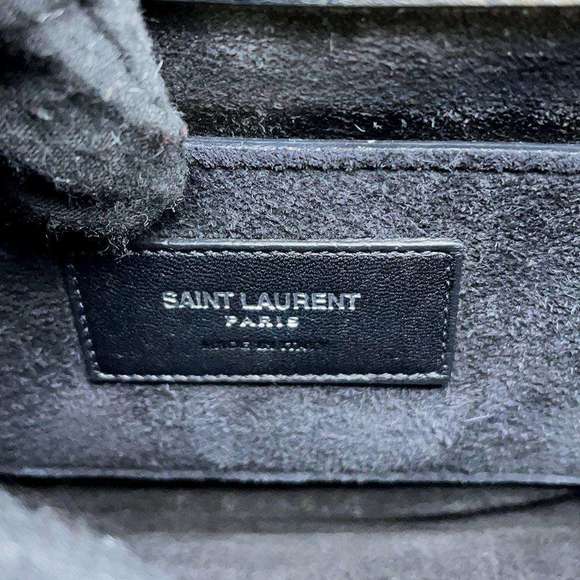 Saint Laurent Paris Satchel Embossed 2way Shoulder Bag Black - Picture 16 of 16